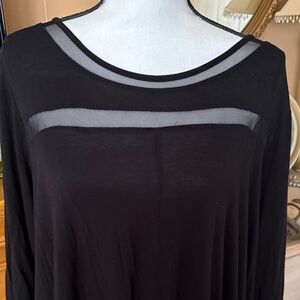 Black Sheer Panel Top